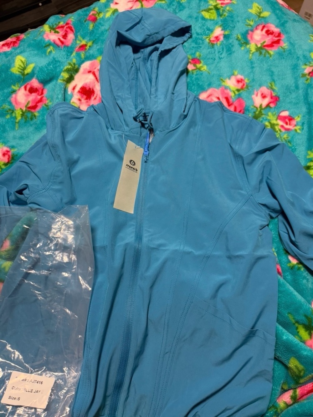Mono B Aqua Hooded Zip Jacket